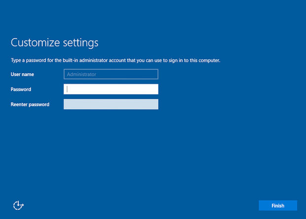 Customze settings. Enter administrator password.